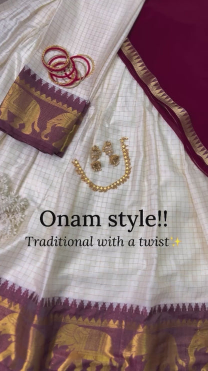 Onam Special Kalyani Cotton Lehenga Choli with Georgette Dupatta