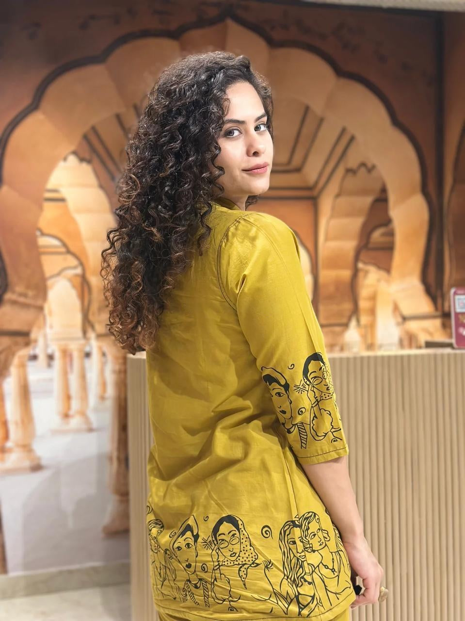 Printed Cotton Kurti with Pant Set