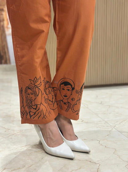 Printed Cotton Kurti with Pant Set